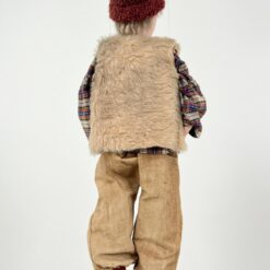 Vintažinė lėlė marionetė “Senolis su pypke” 14x27x55 cm