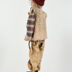 Vintažinė lėlė marionetė “Senolis su pypke” 14x27x55 cm