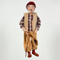 Vintažinė lėlė marionetė “Senolis su pypke” 14x27x55 cm