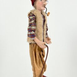 Vintažinė lėlė marionetė “Senolis su pypke” 14x27x55 cm