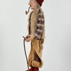 Vintažinė lėlė marionetė “Senolis su pypke” 14x27x55 cm