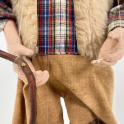 Vintažinė lėlė marionetė “Senolis su pypke” 14x27x55 cm