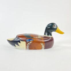 Rankų darbo medinė anties statula 25x8x11 cm