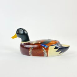 Rankų darbo medinė anties statula 25x8x11 cm