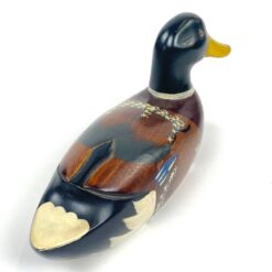 Rankų darbo medinė anties statula 25x8x11 cm