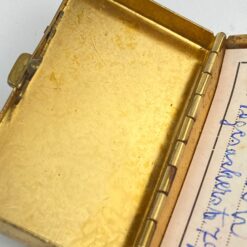 Vintažinė žalvarinė dėžutė tabletėms 3,2×5,3×1 cm