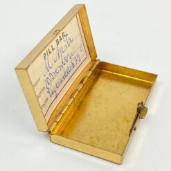 Vintažinė žalvarinė dėžutė tabletėms 3,2×5,3×1 cm
