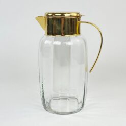 Stiklinis ąsotis su žalvarinėmis detalėmis ir ledo indu 3 L 18x14x28,5 cm