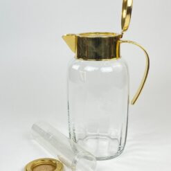 Stiklinis ąsotis su žalvarinėmis detalėmis ir ledo indu 3 L 18x14x28,5 cm