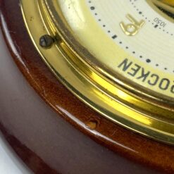 Pakabinamas barometras raudonmedžio ir žalvario rėme 12,5x15x4,5 cm