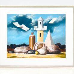 Akvarele tapytas natiurmortas įstiklintame rėme 2x85x69 cm