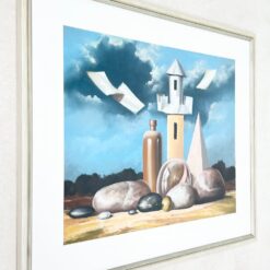 Akvarele tapytas natiurmortas įstiklintame rėme 2x85x69 cm