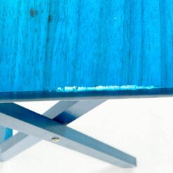 Sulankstomas medinis, mėlynai dažytas staliukas 37x49x65 cm