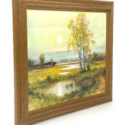 Įrėmintas mediniame rėme gamtos printas 2x35x29 cm