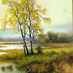 Įrėmintas mediniame rėme gamtos printas 2x35x29 cm