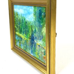 Guašu tapytas gamtos peizažas mediniame rėme 3x28x22 cm