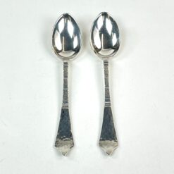 Sidabruoto metalo arbatiniai šaukšteliai 2 vnt. komplektas 2x11x1 cm