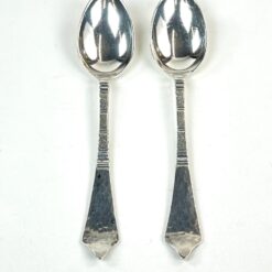 Sidabruoto metalo arbatiniai šaukšteliai 2 vnt. komplektas 2x11x1 cm