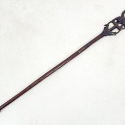 Afrikietiška drožinėta vaikščiojimo lazda su gyvūnų figūromis 10x4x98,5 cm