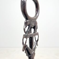 Afrikietiška drožinėta vaikščiojimo lazda su gyvūnų figūromis 10x4x98,5 cm