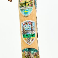 Medinė vaikščiojimo po kalnus lazda su vietovių ženkliukais 3,5×3,5×114 cm