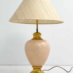 “Bondia” keramikos ir žalvario stalinis šviestuvas tekstilės gaubtu 50,5×50,5×75 cm