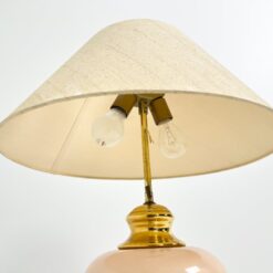 “Bondia” keramikos ir žalvario stalinis šviestuvas tekstilės gaubtu 50,5×50,5×75 cm