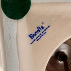 “Bondia” keramikos ir žalvario stalinis šviestuvas tekstilės gaubtu 50,5×50,5×75 cm