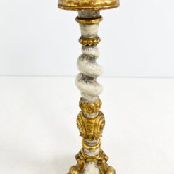 Barokinio stiliaus sendinta medinė žvakidė 22x22x70 cm