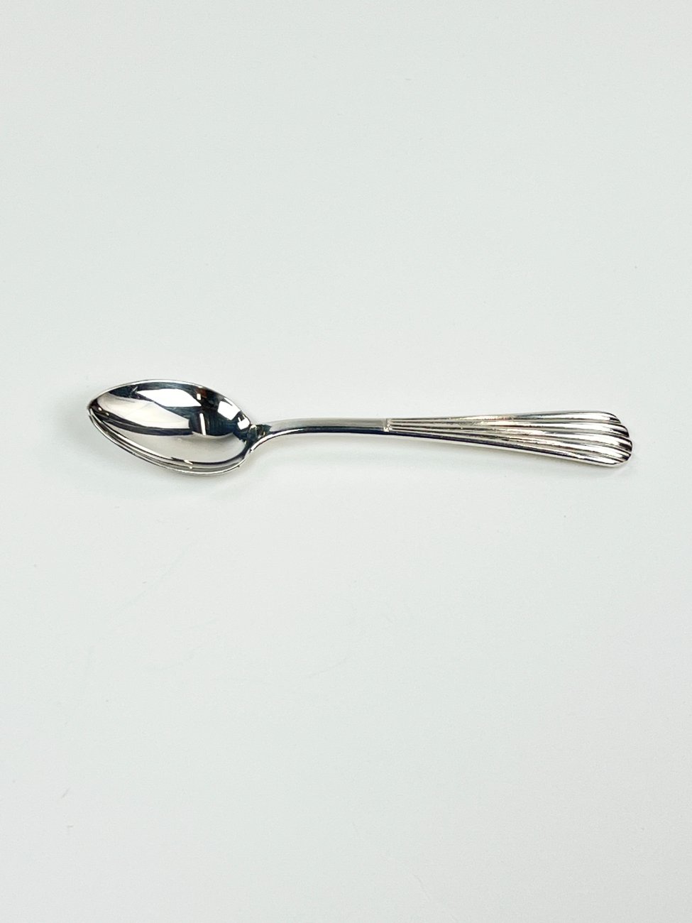 HN1710-stalo-irankiai-3 Grasoli-Werk Gebr. Grah Solingen sidabruoto metalo arbatiniai šaukšteliai 2 vnt. kompl. 2×10,5×1 cm