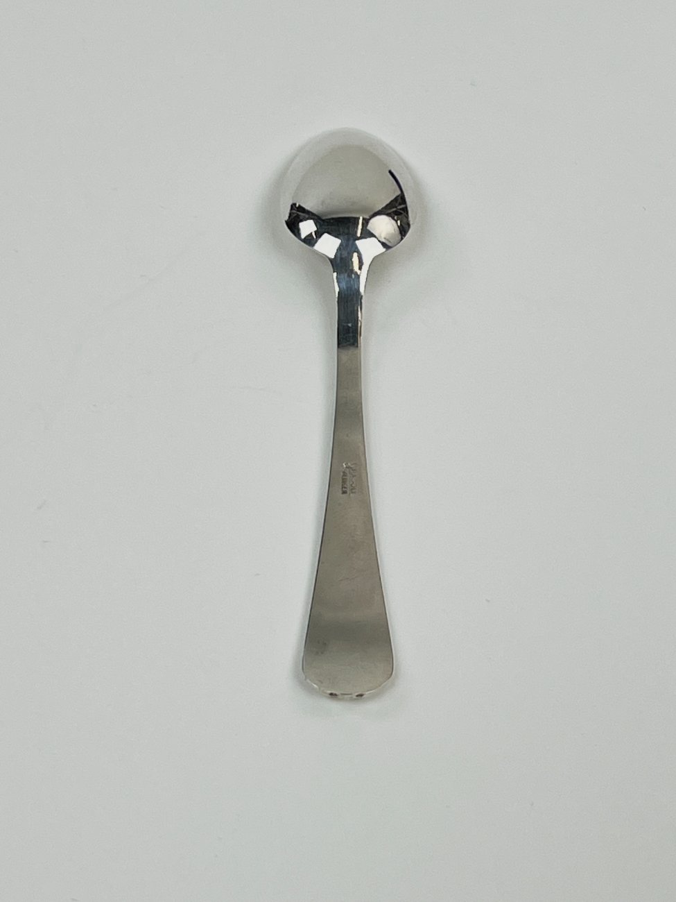 HN1710-stalo-irankiai-5 Grasoli-Werk Gebr. Grah Solingen sidabruoto metalo arbatiniai šaukšteliai 2 vnt. kompl. 2×10,5×1 cm