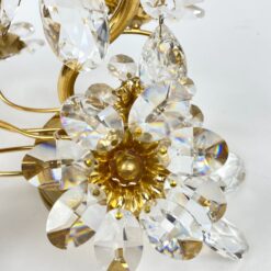 Žalvarinis sieninis “Palwa” šviestuvas su gėlių žiedų figūromis iš stiklo 18x20x40 cm