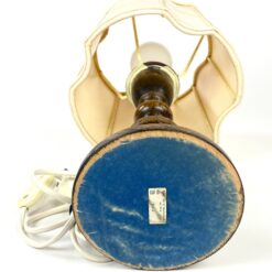 Stalinis medinis “Zicoli” šviestuvas šviesiu tekstilės gaubtu 21x21x37,5 cm