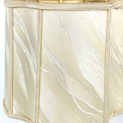 Stalinis medinis “Zicoli” šviestuvas šviesiu tekstilės gaubtu 21x21x37,5 cm