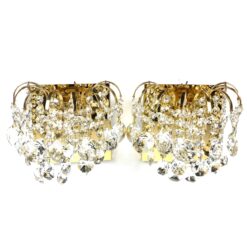 Sieniniai Sölken Leuchten šviestuvai iš metalo ir krištolo 2 vnt. kompl. 14x20x18 cm