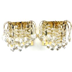 Sieniniai Sölken Leuchten šviestuvai iš metalo ir krištolo 2 vnt. kompl. 14x20x18 cm