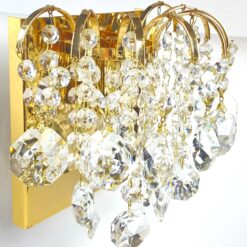 Sieniniai Sölken Leuchten šviestuvai iš metalo ir krištolo 2 vnt. kompl. 14x20x18 cm