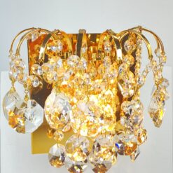 Sieniniai Sölken Leuchten šviestuvai iš metalo ir krištolo 2 vnt. kompl. 14x20x18 cm