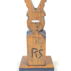 Iš medžio drožinėtas Totemo stulpas 7x8x17 cm