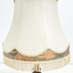 Žalvariniai staliniai šviestuvai tekstilės gaubtais 2 vnt. kompl. 43x43x70 cm