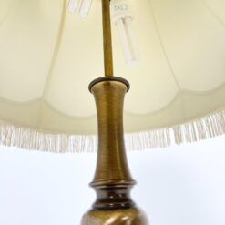 Žalvariniai staliniai šviestuvai tekstilės gaubtais 2 vnt. kompl. 43x43x70 cm