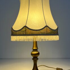 Žalvariniai staliniai šviestuvai tekstilės gaubtais 2 vnt. kompl. 43x43x70 cm