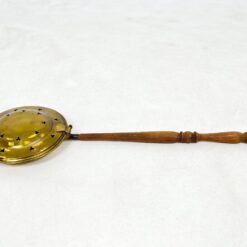 Žalvarinis lovos šildytuvas su medine rankena 93x27x7 cm