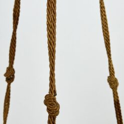 Stiklinis pakabinamas šviestuvo gaubtas su virvėmis 44x44x90 cm