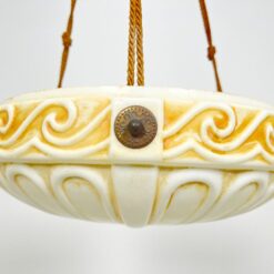 Stiklinis pakabinamas šviestuvo gaubtas su virvėmis 44x44x90 cm