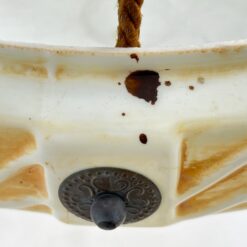 Stiklinis pakabinamas šviestuvo gaubtas su virvėmis 44x44x90 cm