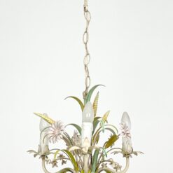 Metalinis augalų motyvų pakabinamas trijų šakų sietynas 41x41x75 cm