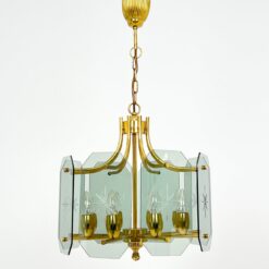 Žalvarinis Josef Brumberg aštuonių šakų sietynas su krištolu 43x43x78 cm