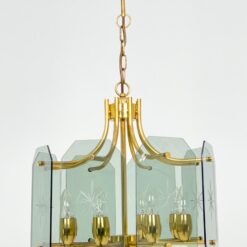 Žalvarinis Josef Brumberg aštuonių šakų sietynas su krištolu 43x43x78 cm