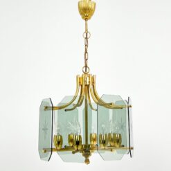 Žalvarinis Josef Brumberg aštuonių šakų sietynas su krištolu 43x43x78 cm